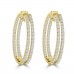 5.26 ct ttw Ladies Round Cut Diamond Inside Outside Hoop Earrings In yellow Gold